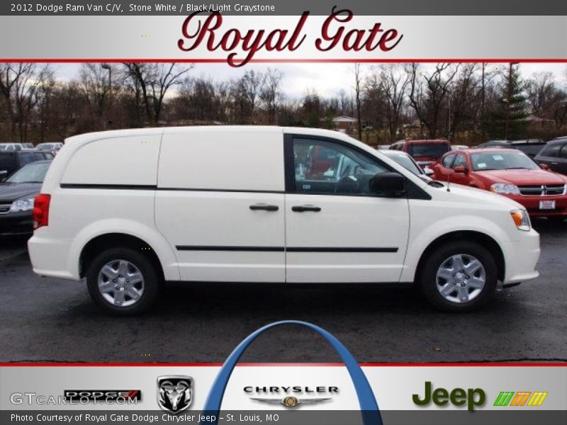 Stone White / Black/Light Graystone 2012 Dodge Ram Van C/V