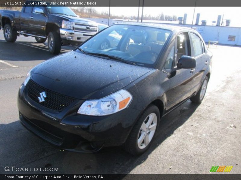 Black Pearl Metallic / Beige 2011 Suzuki SX4 Sedan