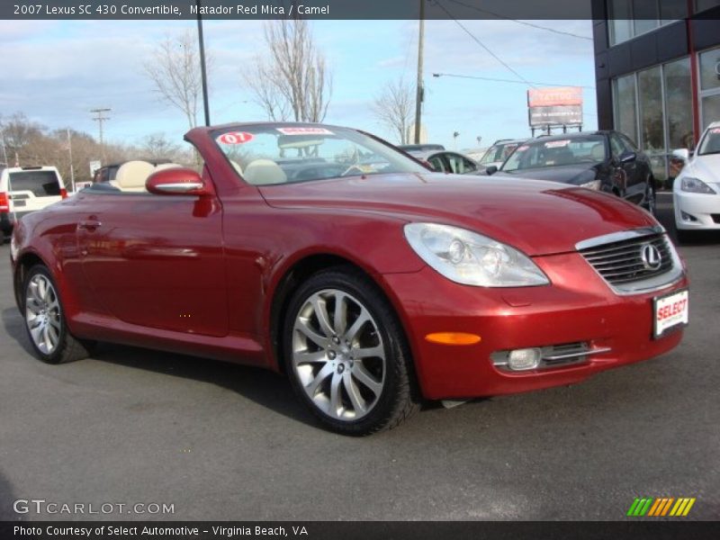 Matador Red Mica / Camel 2007 Lexus SC 430 Convertible