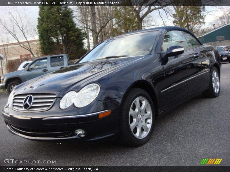 Capri Blue Metallic / Stone 2004 Mercedes-Benz CLK 320 Cabriolet