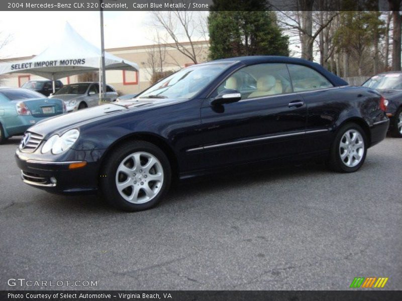 Capri Blue Metallic / Stone 2004 Mercedes-Benz CLK 320 Cabriolet