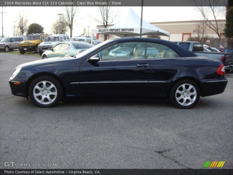 Capri Blue Metallic / Stone 2004 Mercedes-Benz CLK 320 Cabriolet