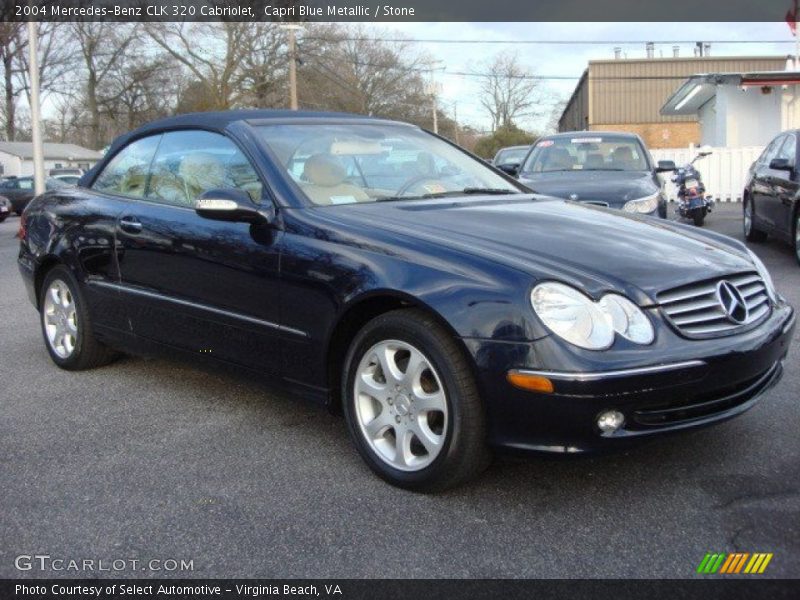 Capri Blue Metallic / Stone 2004 Mercedes-Benz CLK 320 Cabriolet