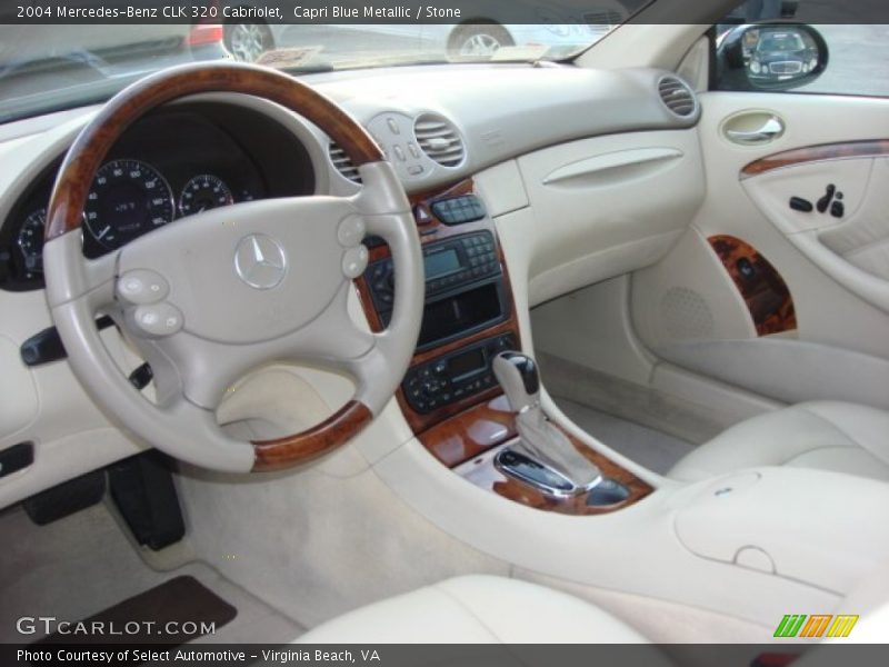 Capri Blue Metallic / Stone 2004 Mercedes-Benz CLK 320 Cabriolet
