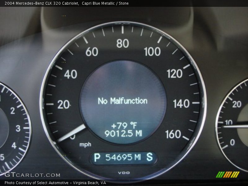 Capri Blue Metallic / Stone 2004 Mercedes-Benz CLK 320 Cabriolet