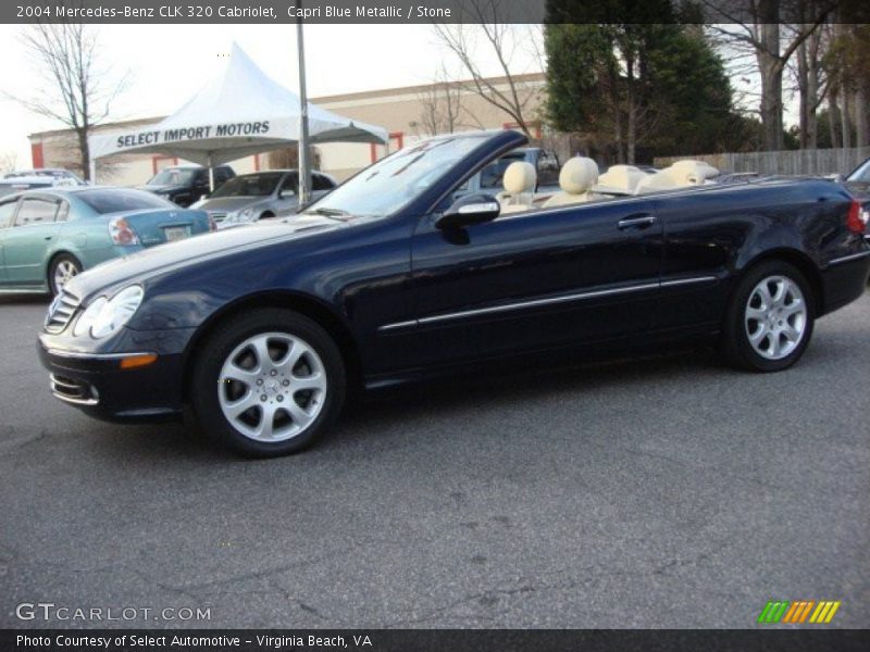 Capri Blue Metallic / Stone 2004 Mercedes-Benz CLK 320 Cabriolet