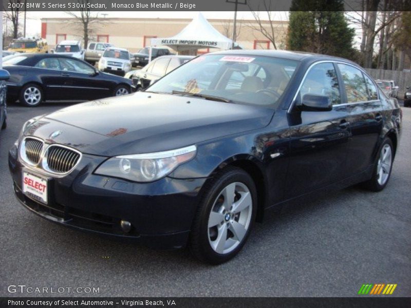 Monaco Blue Metallic / Beige 2007 BMW 5 Series 530xi Sedan