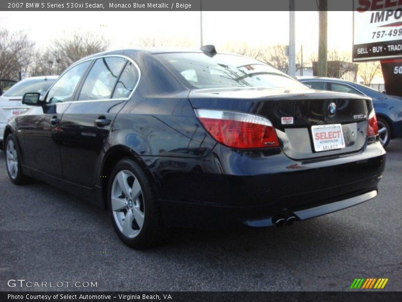 Monaco Blue Metallic / Beige 2007 BMW 5 Series 530xi Sedan