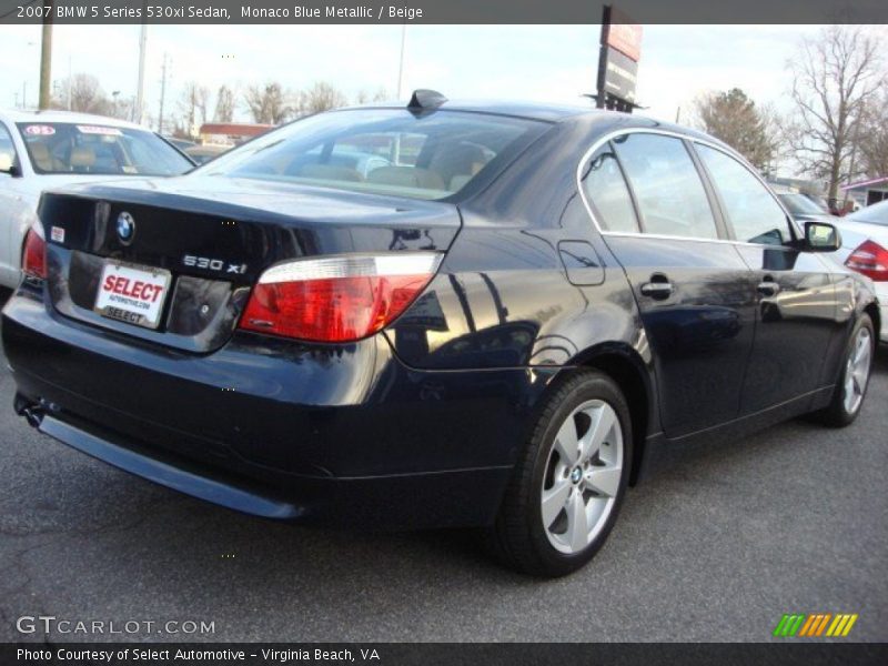Monaco Blue Metallic / Beige 2007 BMW 5 Series 530xi Sedan