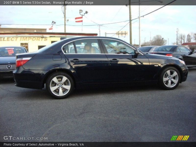 Monaco Blue Metallic / Beige 2007 BMW 5 Series 530xi Sedan