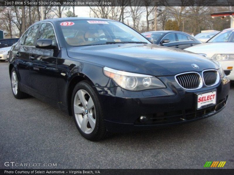 Monaco Blue Metallic / Beige 2007 BMW 5 Series 530xi Sedan