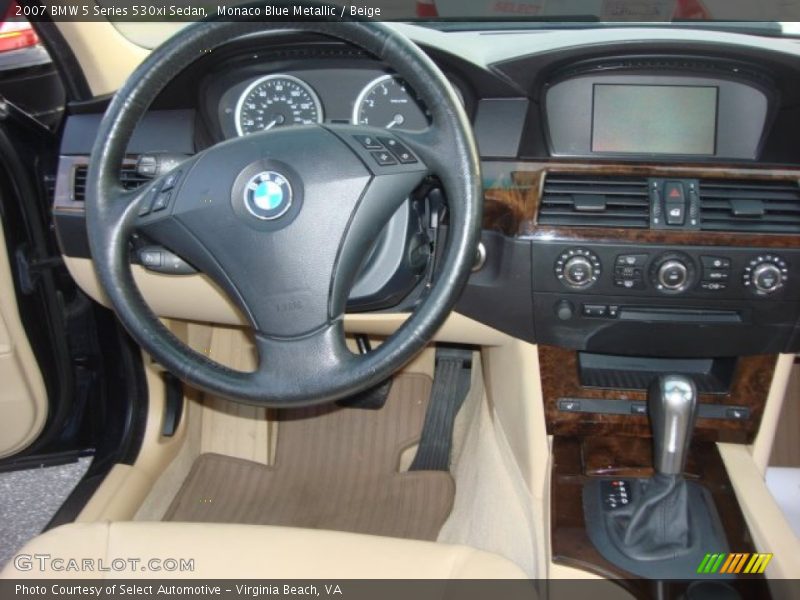 Monaco Blue Metallic / Beige 2007 BMW 5 Series 530xi Sedan