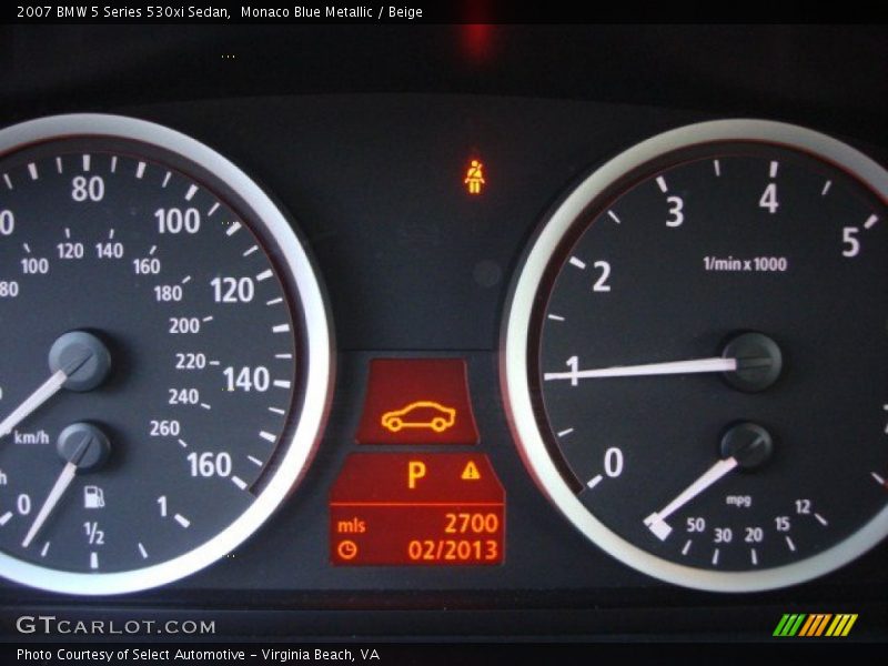 Monaco Blue Metallic / Beige 2007 BMW 5 Series 530xi Sedan