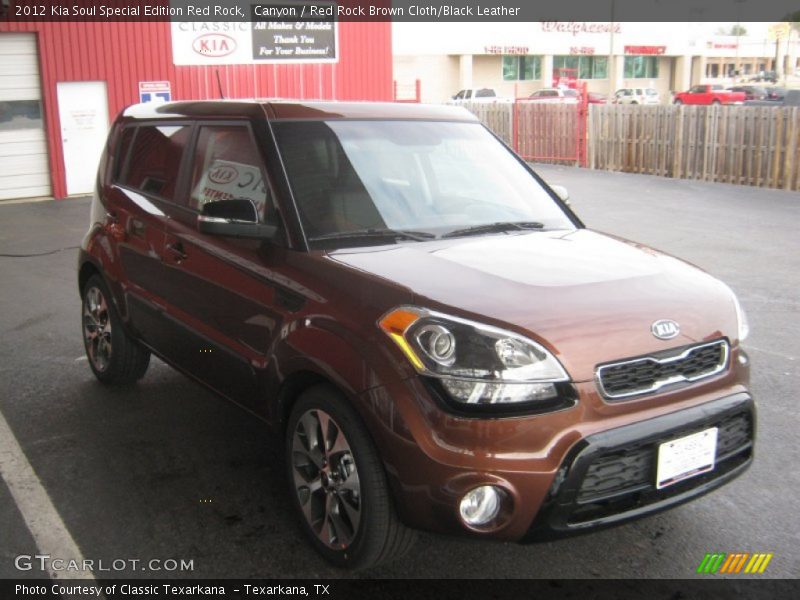 Canyon / Red Rock Brown Cloth/Black Leather 2012 Kia Soul Special Edition Red Rock