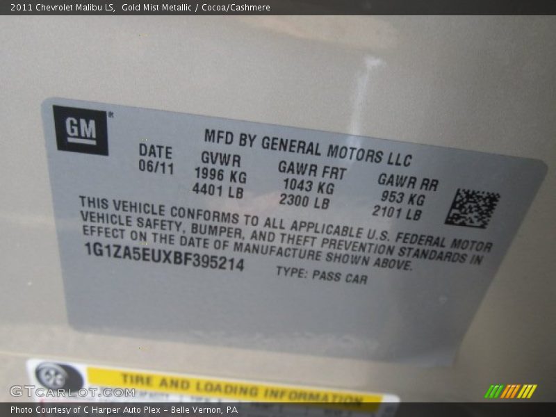 Gold Mist Metallic / Cocoa/Cashmere 2011 Chevrolet Malibu LS