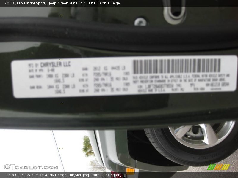 Jeep Green Metallic / Pastel Pebble Beige 2008 Jeep Patriot Sport
