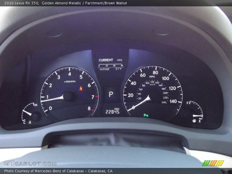 Golden Almond Metallic / Parchment/Brown Walnut 2010 Lexus RX 350
