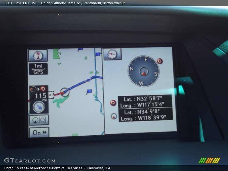 Golden Almond Metallic / Parchment/Brown Walnut 2010 Lexus RX 350