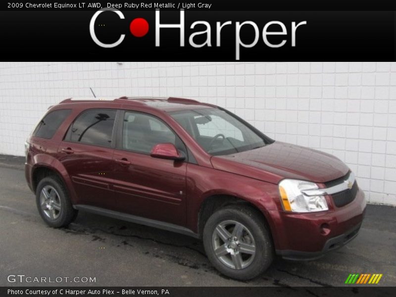 Deep Ruby Red Metallic / Light Gray 2009 Chevrolet Equinox LT AWD