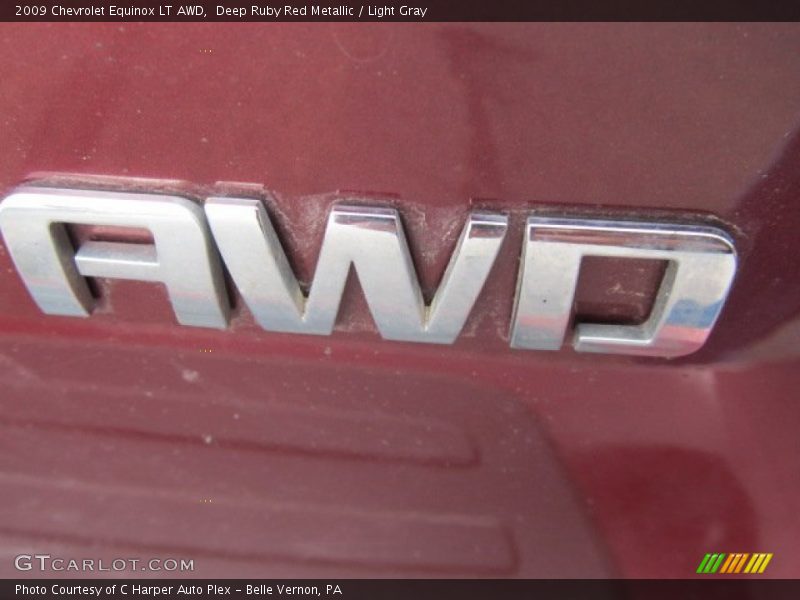 Deep Ruby Red Metallic / Light Gray 2009 Chevrolet Equinox LT AWD