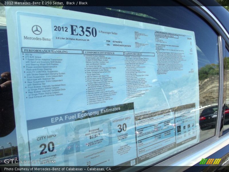 Black / Black 2012 Mercedes-Benz E 350 Sedan