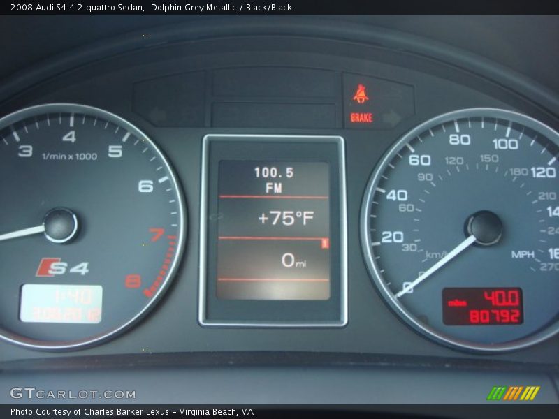 Dolphin Grey Metallic / Black/Black 2008 Audi S4 4.2 quattro Sedan