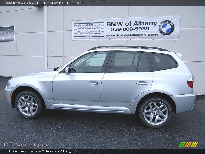 Titanium Silver Metallic / Black 2008 BMW X3 3.0si