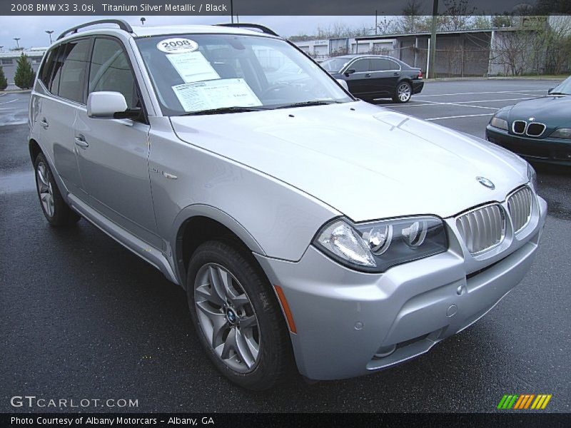 Titanium Silver Metallic / Black 2008 BMW X3 3.0si