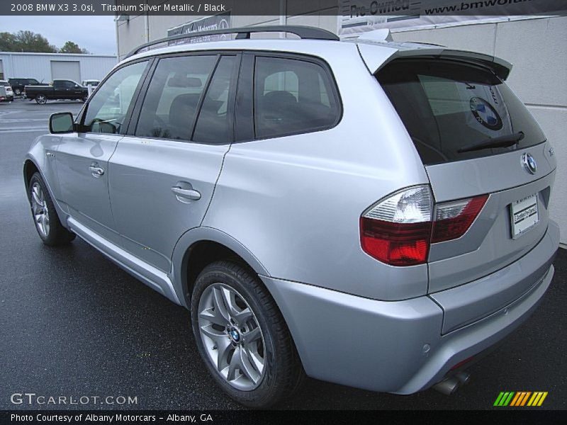 Titanium Silver Metallic / Black 2008 BMW X3 3.0si