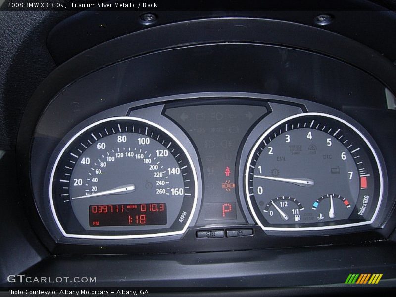 Titanium Silver Metallic / Black 2008 BMW X3 3.0si