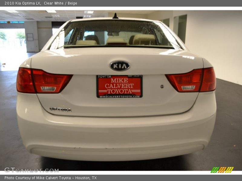 Clear White / Beige 2010 Kia Optima LX