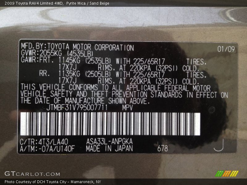 Pyrite Mica / Sand Beige 2009 Toyota RAV4 Limited 4WD