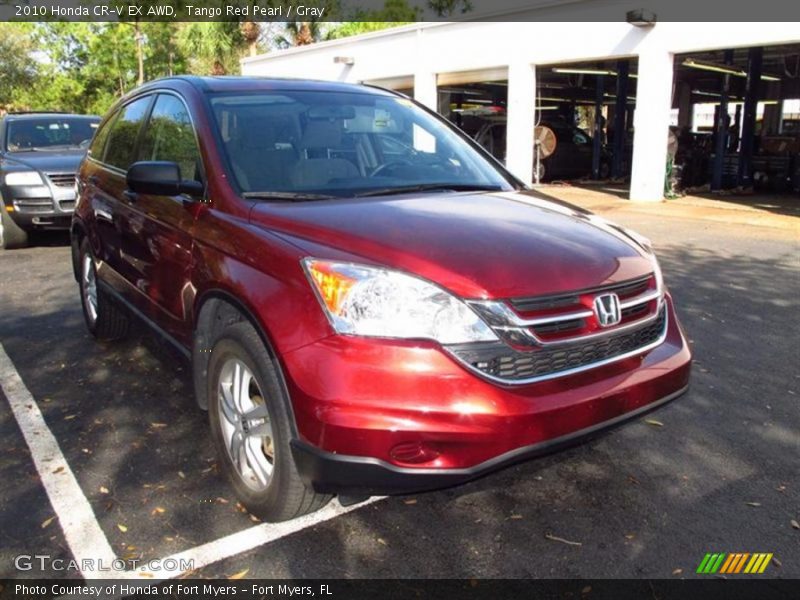 Tango Red Pearl / Gray 2010 Honda CR-V EX AWD