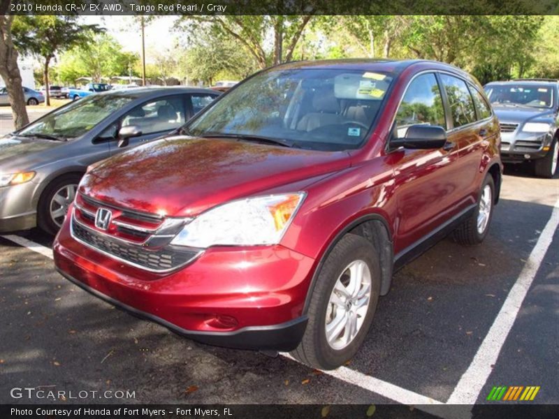Tango Red Pearl / Gray 2010 Honda CR-V EX AWD