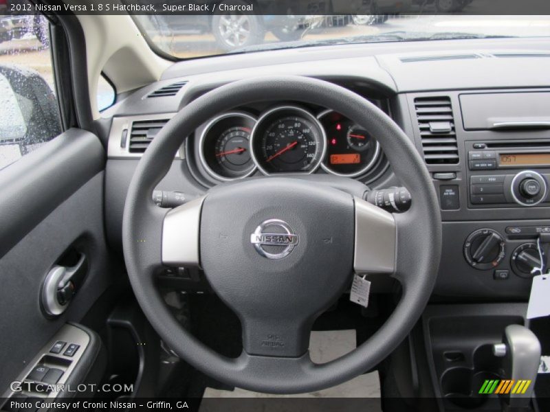 Super Black / Charcoal 2012 Nissan Versa 1.8 S Hatchback