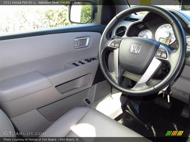 Alabaster Silver Metallic / Gray 2011 Honda Pilot EX-L