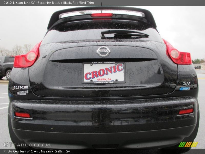Sapphire Black / Black/Red/Red Trim 2012 Nissan Juke SV