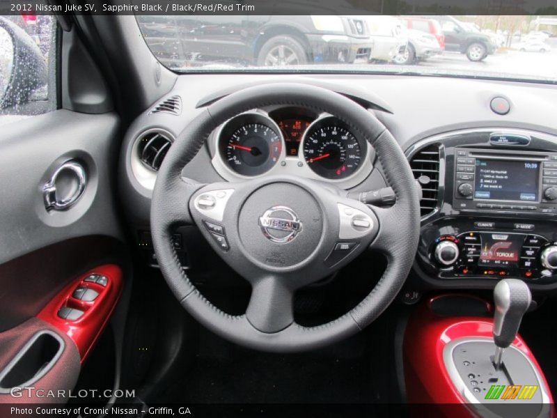 Sapphire Black / Black/Red/Red Trim 2012 Nissan Juke SV