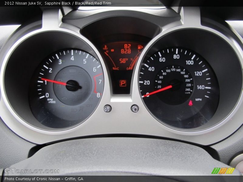 Sapphire Black / Black/Red/Red Trim 2012 Nissan Juke SV