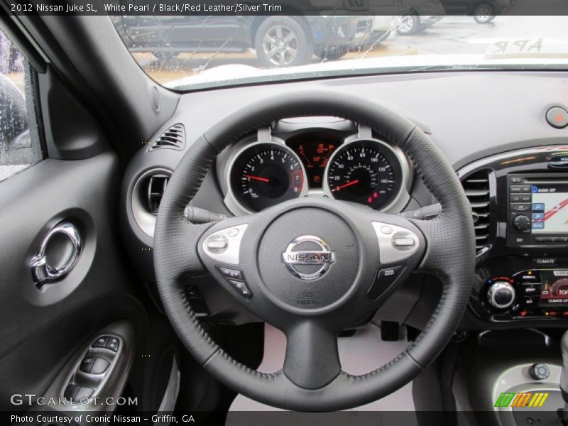White Pearl / Black/Red Leather/Silver Trim 2012 Nissan Juke SL