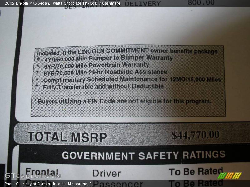 White Chocolate Tri-Coat / Cashmere 2009 Lincoln MKS Sedan