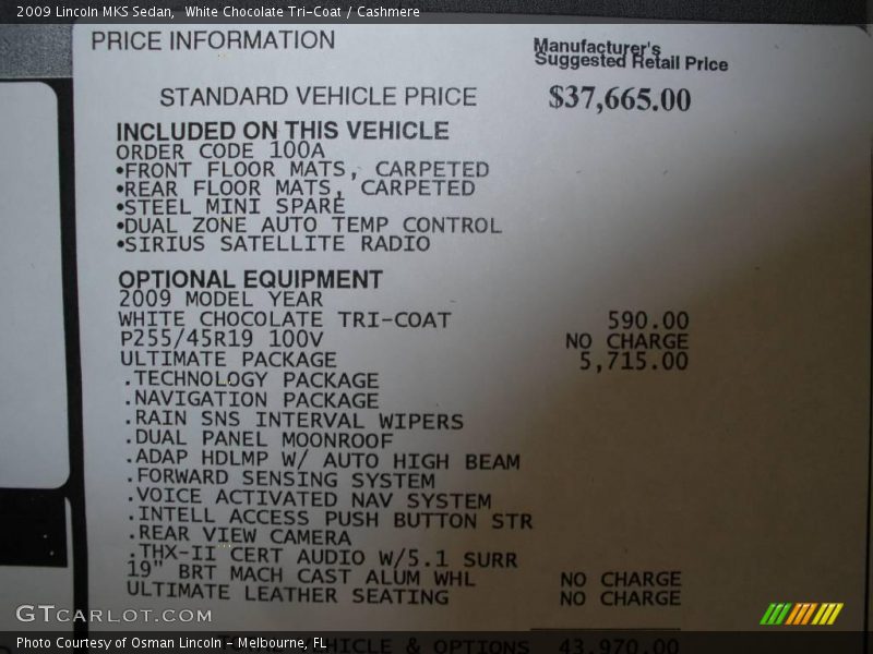 White Chocolate Tri-Coat / Cashmere 2009 Lincoln MKS Sedan