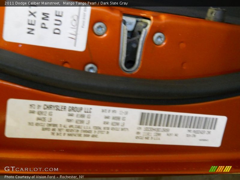 Mango Tango Pearl / Dark Slate Gray 2011 Dodge Caliber Mainstreet
