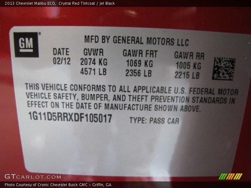 Crystal Red Tintcoat / Jet Black 2013 Chevrolet Malibu ECO