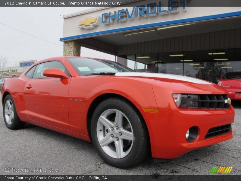 Inferno Orange Metallic / Gray 2012 Chevrolet Camaro LT Coupe