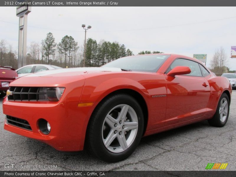 Inferno Orange Metallic / Gray 2012 Chevrolet Camaro LT Coupe