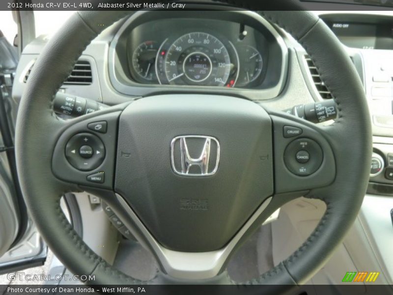 Alabaster Silver Metallic / Gray 2012 Honda CR-V EX-L 4WD
