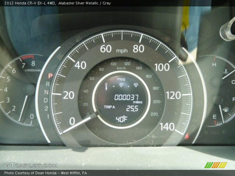 Alabaster Silver Metallic / Gray 2012 Honda CR-V EX-L 4WD