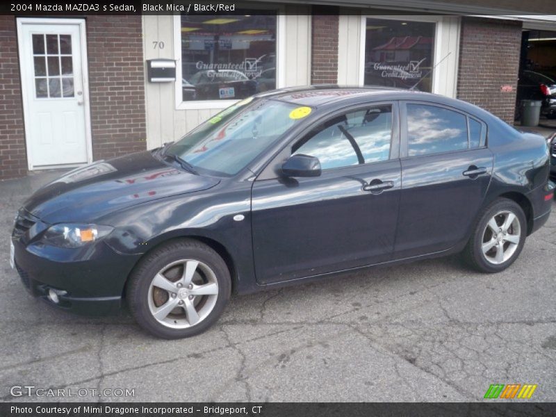 Black Mica / Black/Red 2004 Mazda MAZDA3 s Sedan