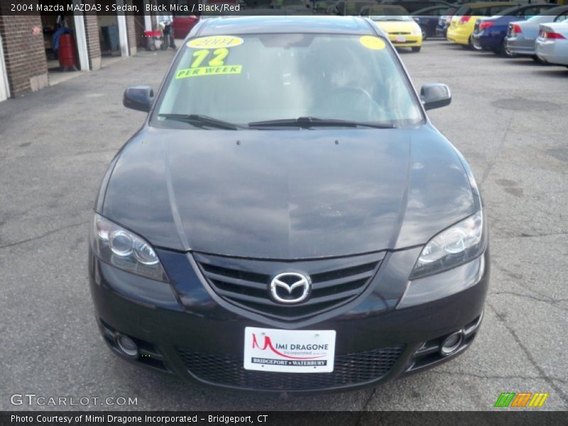 Black Mica / Black/Red 2004 Mazda MAZDA3 s Sedan